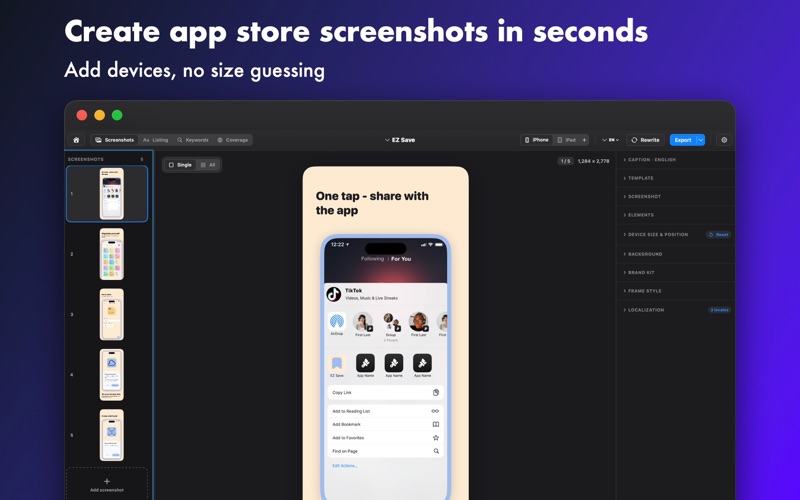 Storeboard for Mac — App Store screenshot designer